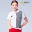 【Jack Nicklaus 金熊】GOLF女款彈性印花吸濕排汗高爾夫球衫/POLO衫(白色)