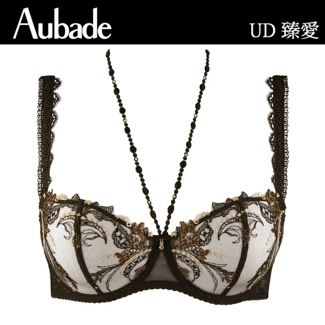 【Aubade】臻愛刺繡蕾絲無襯內衣-UD(黑)