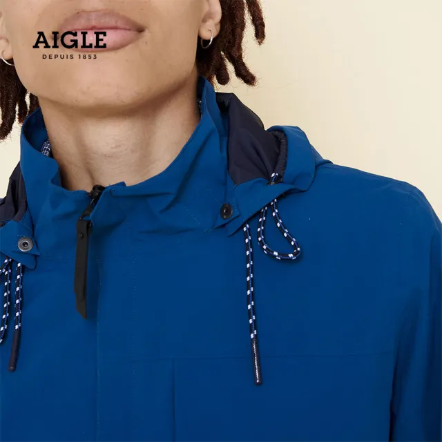 【AIGLE】AIGLEMOI JKT M 男 防水透氣外套(AG-FJ057A050 藍色)