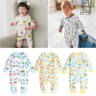 【Baby 童衣】任選 居家系列 純棉側開睡衣型爬服 35041(桃子)