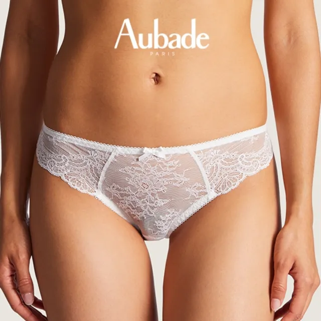 【Aubade】舞動人生蕾絲後無痕三角褲 性感內褲 法國內衣 女內褲(OG-牙白)