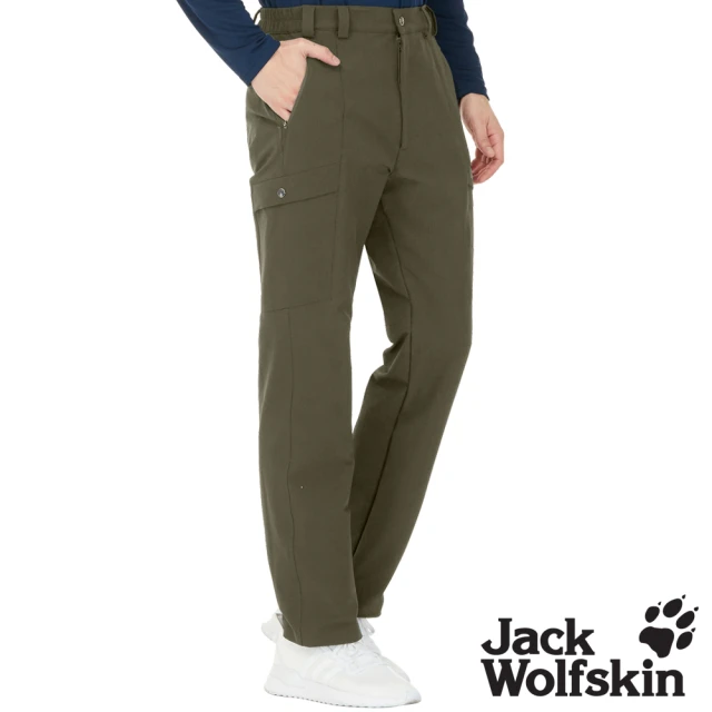 Jack wolfskin 飛狼 男 保暖休閒長褲 潑水加工 內磨毛 登山褲(棕卡)