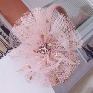 【Akiko Sakai】日本公主網沙多層立體大花造型兒童髮髮箍(生日 送禮 禮物)