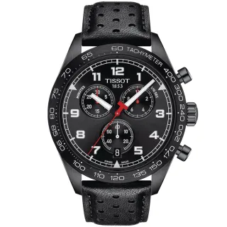 【TISSOT 天梭 官方授權】T-Sport系列 PRS 516 三眼計時手錶-45mm 畢業 禮物(T1316173605200)