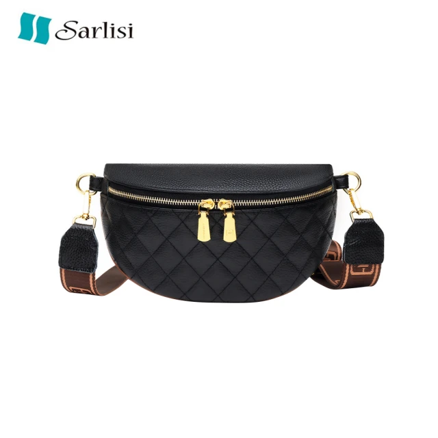 【Sarlisi】真皮包包女包2022新款簡約時尚菱格小香風單肩斜背包軟皮胸包