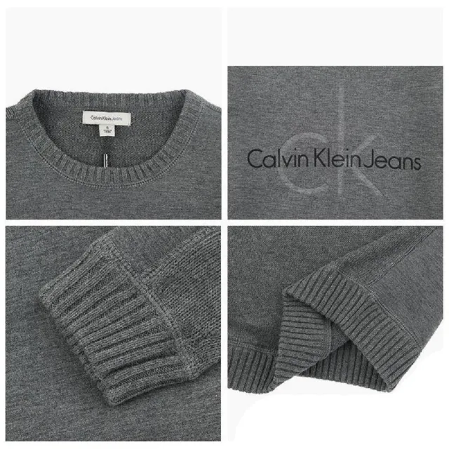 【Calvin Klein 凱文克萊】CK圓領大學T 長袖 圓領衫 針織(太空棉 毛衣 重磅 秋冬保暖)