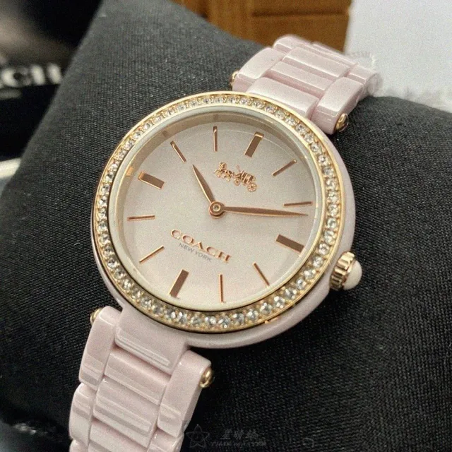 【COACH】COACH蔻馳女錶型號CH00101(粉色錶面粉色錶殼粉紅陶瓷錶帶款)