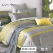 【LAMINA】加大 100%萊賽爾天絲枕套床包組-3款任選(條紋系列)