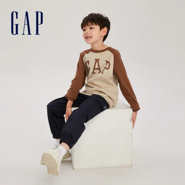 【GAP】男童裝 Logo鬆緊束口工裝褲-多色可選(836575)