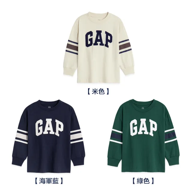 【GAP】男幼童裝 Logo純棉圓領長袖T恤-多色可選(784980)