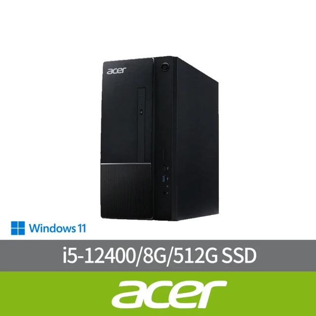 Acer 宏碁 i5六核GTX獨顯電腦(Aspire TC-1750/i5-12400F/8G/512G SSD/GTX1650 4G/W11)