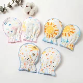 【Newstar 明日之星】MIT7入純棉可愛新生兒嬰兒護手套藍粉(純棉 MIT 推薦 人氣 必備 嬰兒)