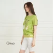 【Qiruo 奇若名品】專櫃 綠色春漾上衣8892A  可愛小鳥心型圖(可愛小鳥)