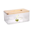 【樂居家】簡約風透明抽取式衛生紙收納盒 大款(木質面紙盒 桌上收納盒 大包衛生紙盒 木質衛生紙收納盒)