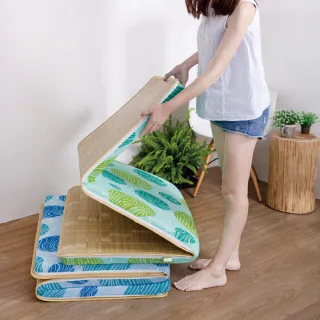 【Hokun】綠竹雙效三折床墊(單人3x6尺)