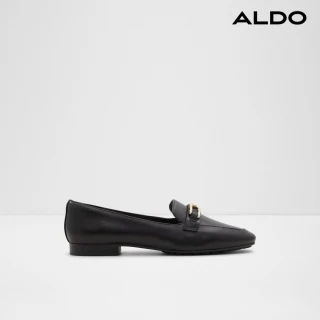【ALDO】CADODER-簡約金飾皮革樂福鞋-女鞋(黑色)