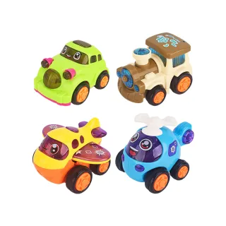 【JoyNa】兒童玩具車 4組入慣性玩具車 寶寶玩具(小火車/小飛機/直升機/小汽車/滑行車/迴力車)