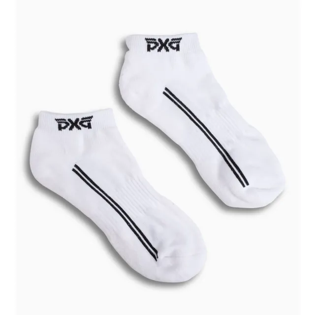 PXG Men's Jacquard Logo Ankle Socks in White