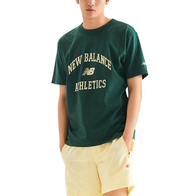 【NEW BALANCE】短T Athletics Tee NB 男女款 寬鬆 短袖 上衣 亞版 情侶裝 紐巴倫(WT33551NWG)