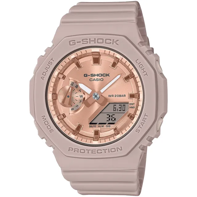 【CASIO 卡西歐】G-SHOCK ITZY有娜配戴款 煙燻粉色 粉紅金八角手錶 女錶 畢業禮物(GMA-S2100MD-4A)