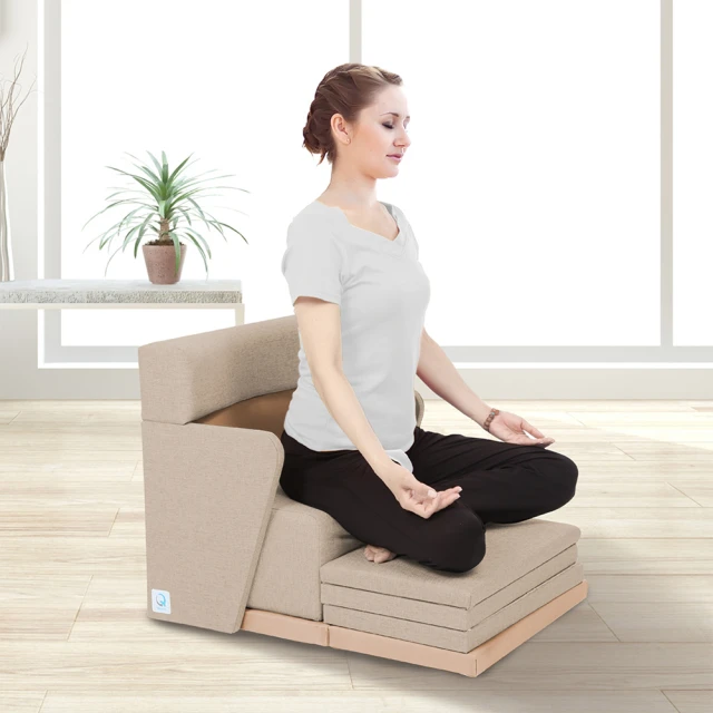 【心到位QUELEA】可調整冥想沙發 打坐椅 靜坐椅 禪坐椅 盤坐椅(MCH1-奶茶棕  靜心/冥想/打坐/禪修/盤坐)