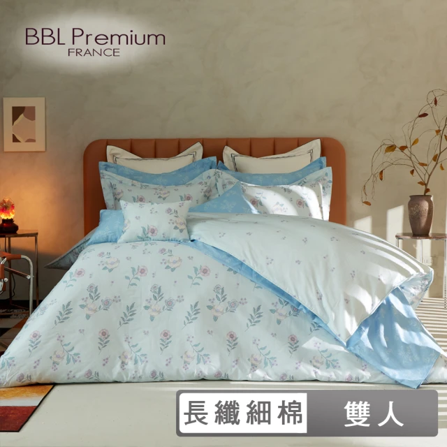 【BBL Premium】100%長纖細棉印花床包被套組-愛戀木槿花(雙人)
