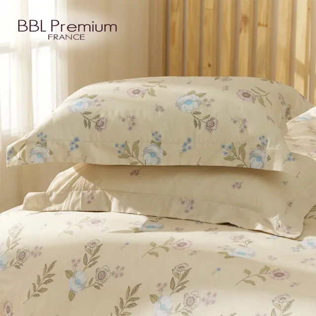 【BBL Premium】100%長纖細棉印花床包被套組-愛戀木槿花(特大)