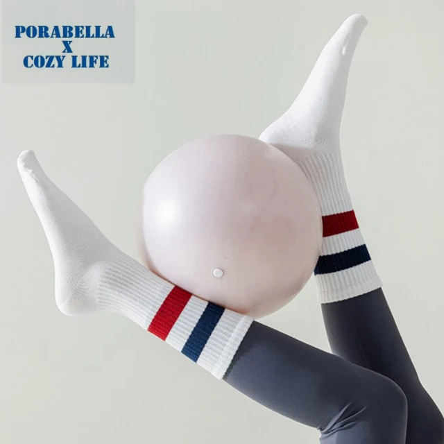 Porabella 任選三雙 襪子 男襪 中筒襪 撞色線條襪