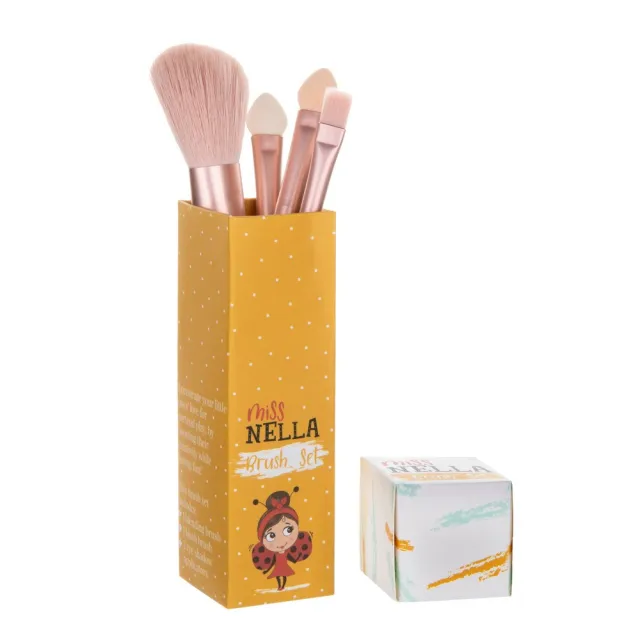 【英國 MISS NELLA】兒童化妝刷具組 4件組(小公主專屬的臉部刷具)