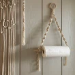 【JEN】北歐風手工編織紙巾架壁掛裝飾置物架(本白)