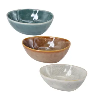 【YU Living 信歐傢居】日式手作窯變釉大沙拉碗 520ml(3色任選/棕.白.藍色/餐碗 餐具)