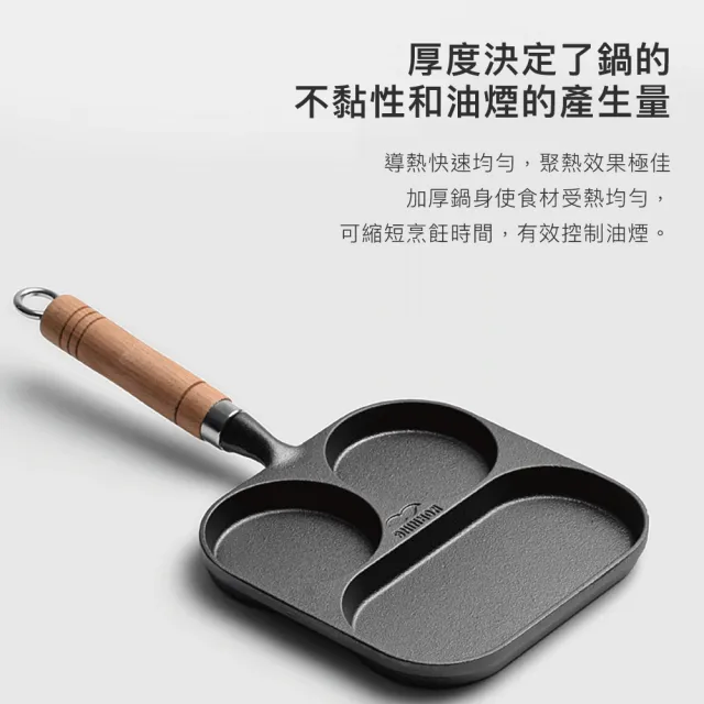 【小茉廚房】鑄鐵 煎蛋鍋 模具 家用(多用三孔-19cm)