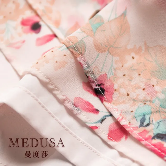 【MEDUSA 曼度莎】現貨-浪漫粉紅碎花雪紡裙（M-XL）｜雪紡裙 碎花雪紡裙(101-3110C)