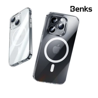 【Benks】iPhone 15/14/Pro/Pro Max/Plus 冰晶精透磁吸保護手機殼(支援MagSafe 防摔透明殼 防護殼 耐摔殼)
