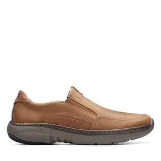 【Clarks】男鞋 Clarks Pro Step 優質皮感柔軟透氣鬆緊套入便鞋 休閒鞋 懶人鞋(CLM75195C)