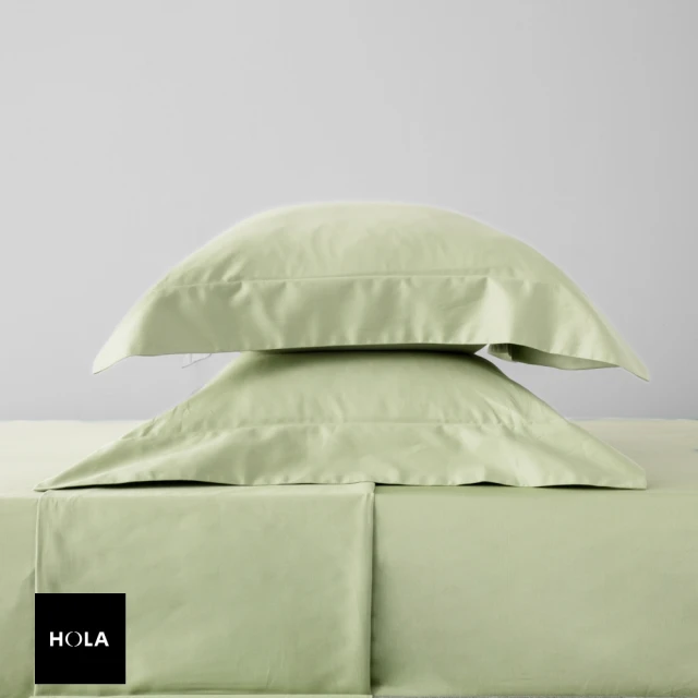 HOLAHOLA 托斯卡素色純棉床包雙人琉璃綠