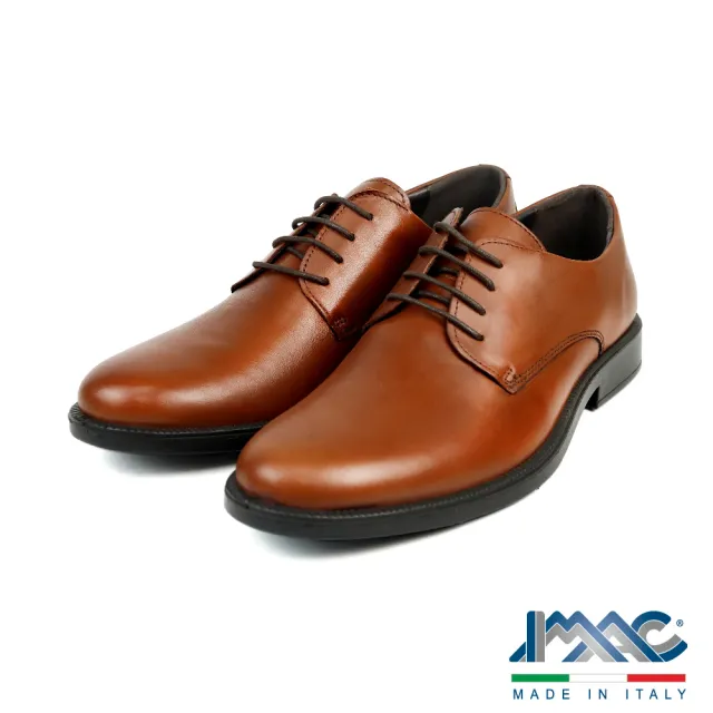 【IMAC】義大利質感素面綁帶德比鞋 棕色(350000-BR)