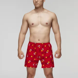 【Mr. DADADO】灌籃無敵 M-3L印花四角男內褲 天然絲光棉-吸濕排汗-GHQ337RS(紅)