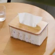 【樂居家】簡約風透明抽取式衛生紙收納盒-小款(木質面紙盒 桌上收納盒 抽取式洗臉巾 餐廳小包衛生紙)