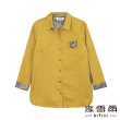 【MYVEGA 麥雪爾】純棉條紋造型單口袋長版襯衫-黃