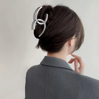 【Gulicc 古莉可】髮夾 韓版 大髮量 銀色 鯊魚夾(7夕情人節 生日 髮飾 頭飾 鯊魚夾 抓夾 禮物)