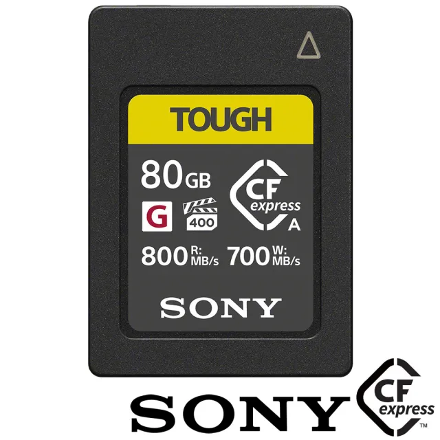 【SONY 索尼】CEA-G80T 80G/GB 800MB/S CFexpress Type A TOUGH 高速記憶卡(公司貨 適用A7SM3 FX3 FX30)