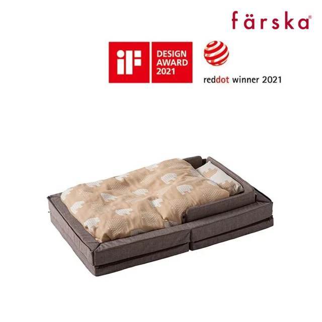 Farska 透氣好眠可攜式床墊13件組 奶油香頌│升級版(嬰兒床 嬰兒床墊 尿布台 摺疊 遊戲墊)
