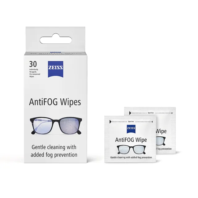 【ZEISS 蔡司】AntiFOG 專業防霧拭鏡紙30片盒裝(上洛公司貨)