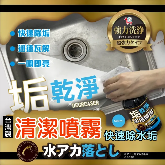 【Imakara】台灣製快速除水垢清潔噴霧500ml-3入(型錄用)
