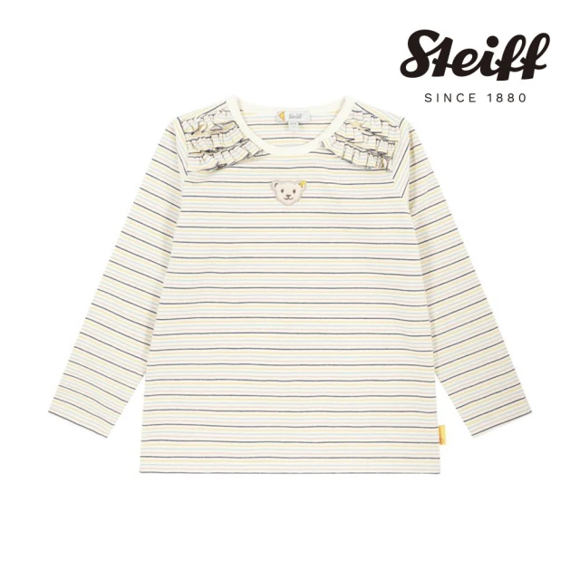 【STEIFF】熊頭童裝 條紋長袖T恤衫(長袖上衣)