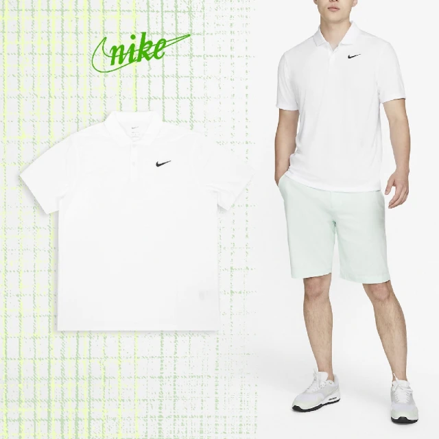 NIKE 耐吉NIKE 耐吉 Polo衫 Golf 男款 白 黑 高球 短袖 上衣 吸濕 快乾 高爾夫 小勾(CU9793-100)