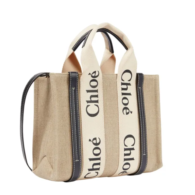 【Chloe’ 蔻依】Small Woody 小款 背帶款 帆布 托特包 燕麥色 深藍色