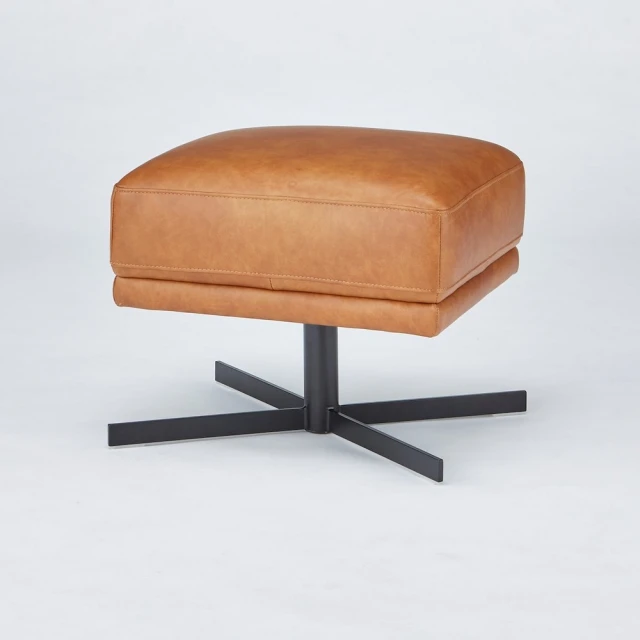 文創集 班特透氣皮革機能可旋轉單人座沙發椅(手動按鈕可調傾仰