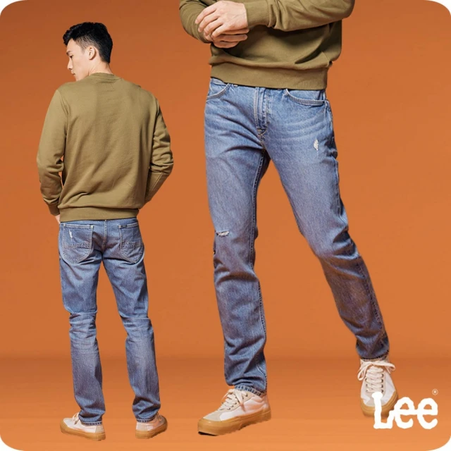 Lee 男裝 牛仔褲 / 705 中腰標準小直筒 中淺藍洗水 / 101+系列(LB317062659)